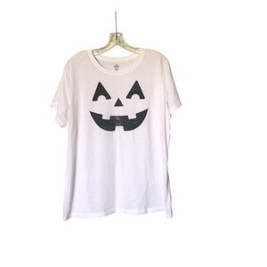 🌵Celebrate Halloween White Pumpkin Jack-O-Lantern Graphic T-Shirt XL🌵